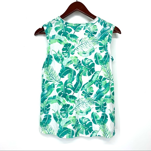 Girls More Than Magic Green Tropical Leaf Tank Top Pink Oh Hey Vacay Slogan Nwot - Picture 2 of 12